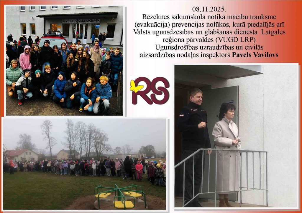 Mācību trauksme Rēzeknes sākumskolā (foto kolāža).