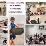 Sportiskas aktivitātes Rēzeknes sākumskolā ar jaunsargu instruktoru Mareku Kuzminu (kolāža)